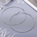 Серьги кольца "Классика", цвет серебро, d=8 см