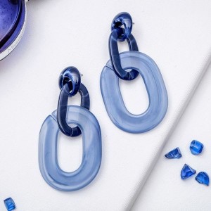 Серьги "Эклипс" цепи, цвет синий