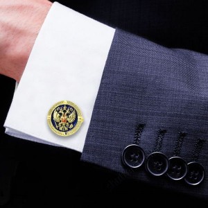 Запонки мужские "Герб" золото