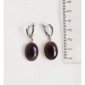 Серьги из аметиста, овал 20х15мм, швензы посеребрение