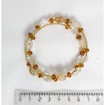 Браслет из цитрина и хрусталя, овалы 5-8мм на струнке, 1-2 оборота + бисер Браслет из цитрина и хрусталя, овалы 5-8мм на струнке, 1-2 оборота + бисер