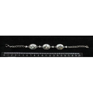 Браслет из гелиотиса (мозаика), овал, 18х13мм, на цепочке