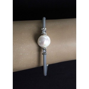 Браслет из жемчуга, шарик 11мм, на струнке