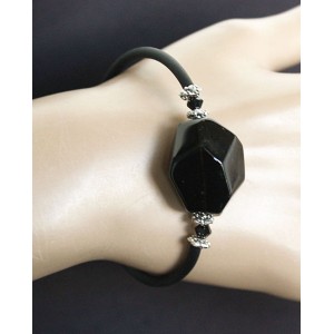 Браслет из раухтопаза, крупная огранка 23-28мм, на струнке