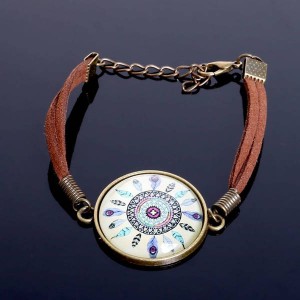 Браслет ассорти Candy ловец снов, цветной (искусственная замша,  стекло)