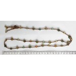 Колье с кисточкой из агата оранжево-зеленого на петельке, длина регулируется, шарики 8мм, 6мм и бисер