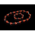 Бусы, браслет из циркона "Натурель" цв.черный,красный, 44см
