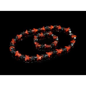 Бусы, браслет из циркона "Натурель" цв.черный,красный, 44см Бусы, браслет из циркона "Натурель" цв.черный,красный, 44см