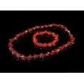 Бусы, браслет из циркона "Натурель" цв.красный, 44см