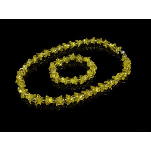 Бусы, браслет из циркона "Натурель" цв.желтый, 44см