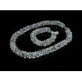 Бусы, браслет из циркона "Жгут-трансформер" цв.серый, 48см, 20см