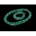 Бусы, браслет из циркона "Жгут-трансформер" цв.серо-зеленый, 48см, 20см