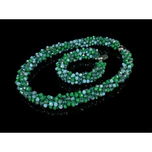 Бусы, браслет из циркона "Жгут-трансформер" цв.серо-зеленый, 48см, 20см Бусы, браслет из циркона "Жгут-трансформер" цв.серо-зеленый, 48см, 20см