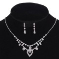 Комплект: серьги, колье Wedding, цвет белый, цвет серебристый