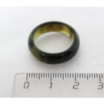 Кольцо из агата темно-зеленого (тонировка) ширина 5-6мм, огранка