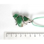 Кулон из хризопраза (крупная галтовка) в мельхиоре 37мм