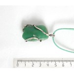 Кулон из хризопраза (крупная галтовка) в мельхиоре 35мм