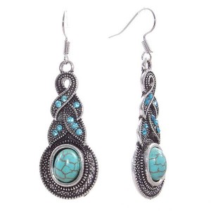 Серьги бирюза (имитация) коса, цвет голубой, цвет серебристый (стразы) Серьги бирюза (имитация) коса, цвет голубой, цвет серебристый (стразы)