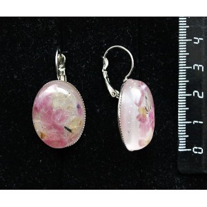 Серьги из турмалина и волосатика (кабошон-мозаика), овал 25х18мм, замок петелька