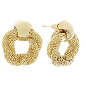 Серьги металл "Круги переплетение", цвет золото