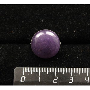 Брошь из кварца тонированного, цвет аметист, круг 18мм