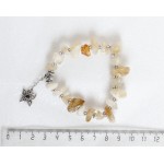 Браслет из цитрина галтовка на резинке с подвеской