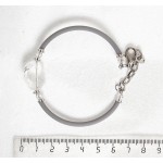 Браслет из горного хрусталя, бусина от 15мм, крупная огранка, на струнке