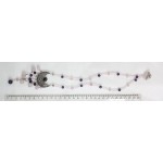 Колье-кулон из аметиста и розового кварца шарик 6, 8 и 10мм, коннектор "колесо"