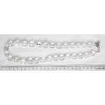 Бусы из горного хрусталя, мятый овал 15-19ммм, 51см + цепочка 5,5см