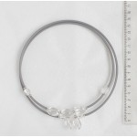 Колье из горного хрусталя на струнке, овалы