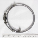 Колье из лабрадорита на струнке, овал 20х15мм огранка, шарики 10мм, 8мм и 6мм