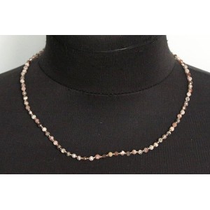 Бусы из родохрозита, шарик 4мм огранка, 46см + цепочка 5см