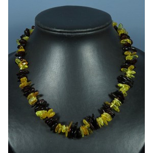 Бусы из янтаря, рожки медовый, кофейный, 46см