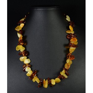 Бусы из янтаря, облепиха молочный, коньячный, 50см