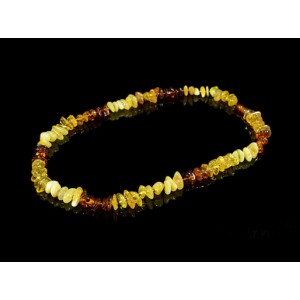 Бусы из янтаря,  крошка средняя медовый, молочный, коньячный, 50см.