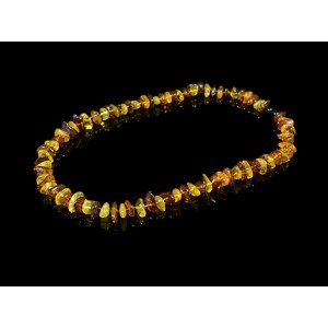 Бусы из янтаря,  крошка средняя медовый, коньячный, 50см