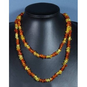 Бусы из янтаря, крошка медовый, св.коньячный, 100см