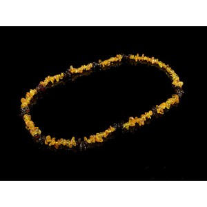 Бусы из янтаря, крошка медовый, кофейный, 53см