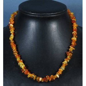 Бусы из янтаря, крошка медовый, коньячный, 48см