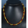 Бусы из янтаря галтовка, крошка св.коньячный, лимонный, 45см