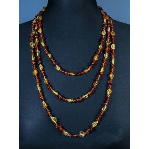 Бусы из янтаря, галтовка, крошка медовый, коньячный