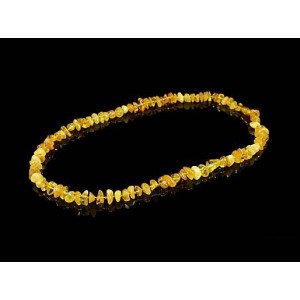 Бусы из янтаря, галтовка лимонный, молочный, 50см, 18гр