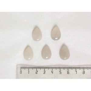 Агат белый, кабошон капля 18х13мм