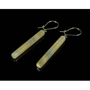 Серьги из агата-переливта "пальчики" 5*35мм