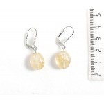 Серьги из цитрина, овалы 11-15мм