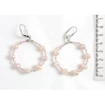 Серьги из жемчуга кремового, "жемчужный круг", диаметр 40мм, шарик 8мм