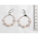 Серьги из жемчуга кремового, "жемчужный круг", диаметр 35мм, шарик 8мм