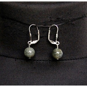 Серьги из лабрадорита, шарик 10мм