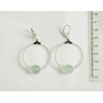 Серьги из флюорита "круг", диаметр 35мм, шарик 12мм
