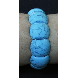 Браслет из бирюзы (имитация), сегменты-полушары